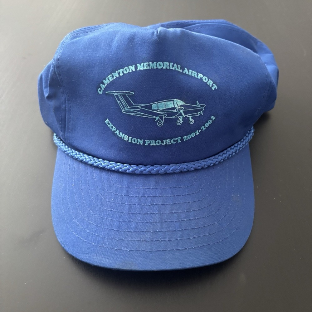 Camenton Memorial Airport Strapback Rope Trucker Hat Blue OSFM Nissin Caps‎ 2001